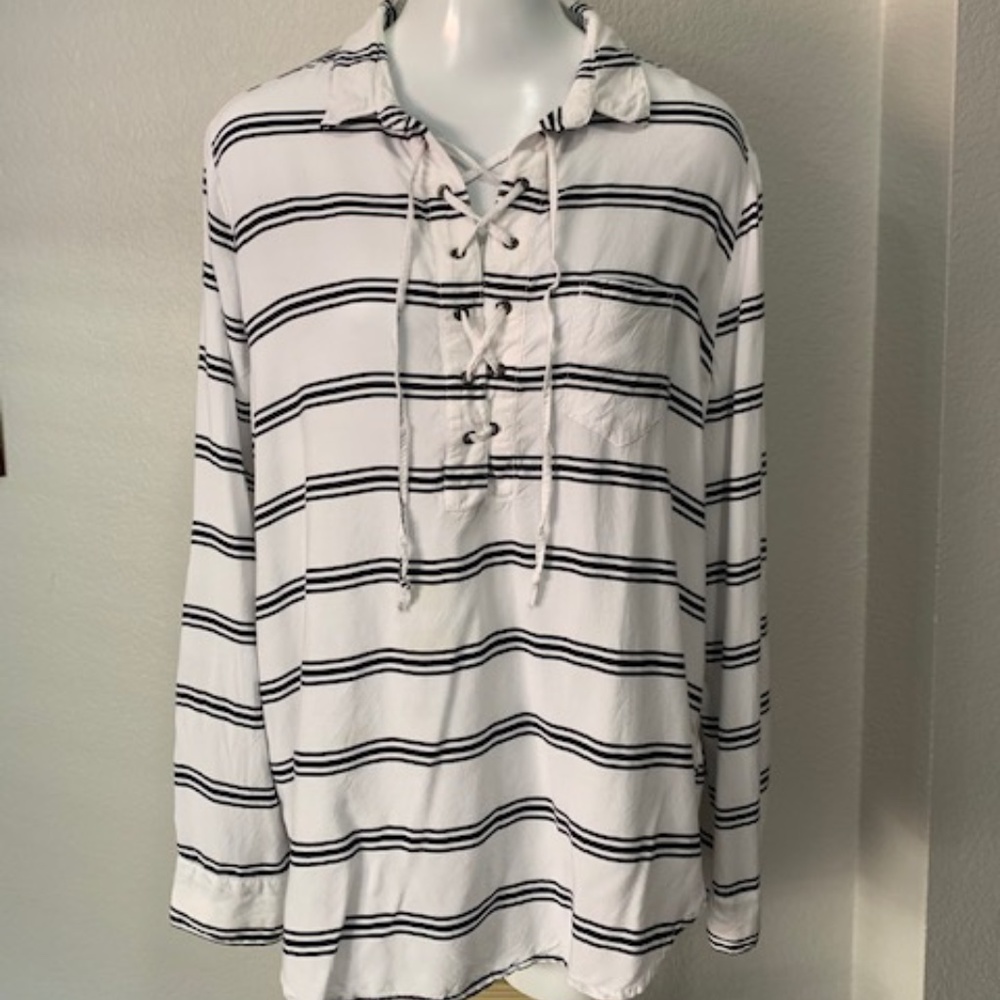 Beach lunch lounge stripe shirt Size XL